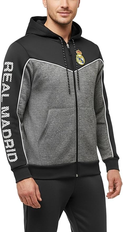 Icon Sports Real Madrid Full Zip Hoodie Official Licensed Polyester