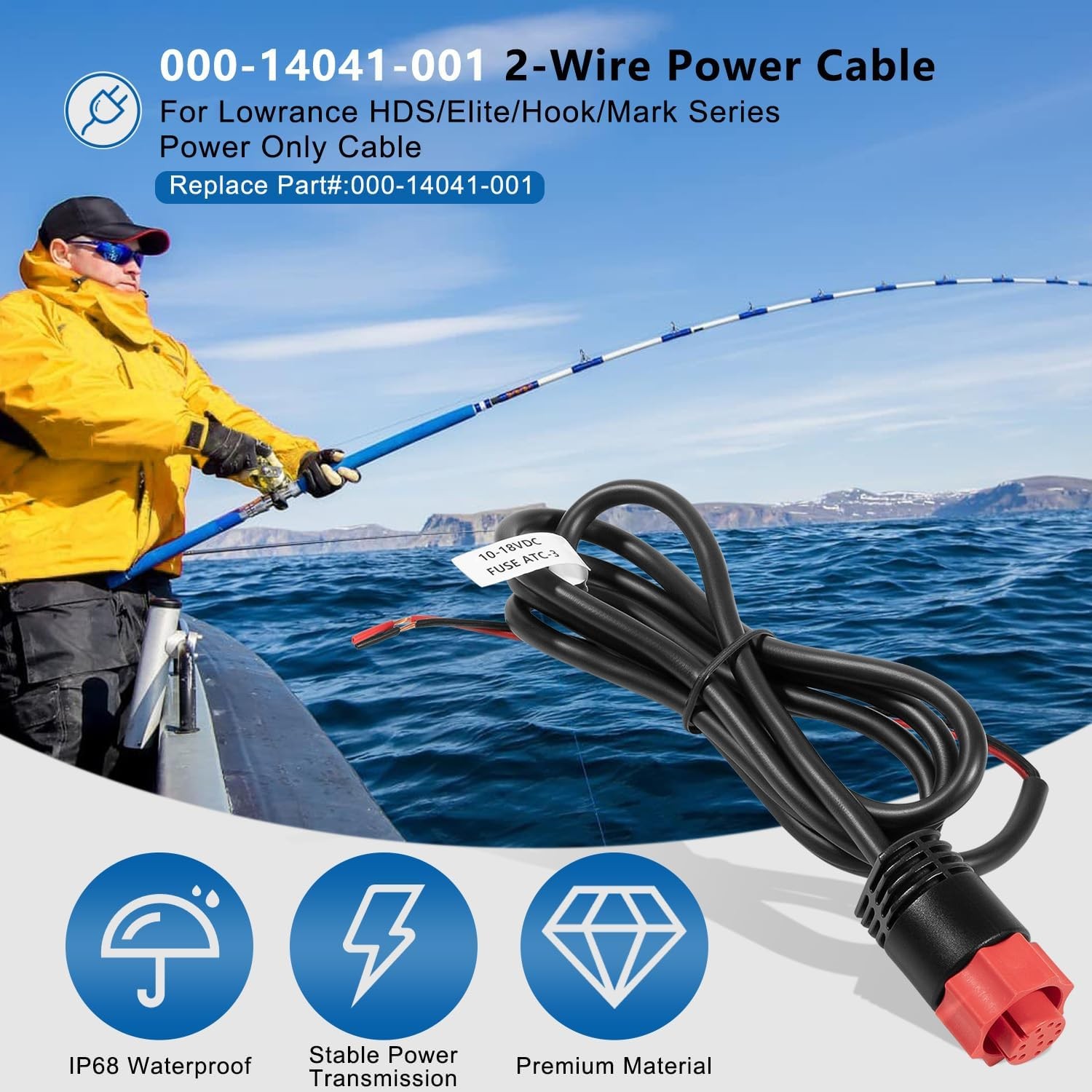 000-14041-001 HDS/Elite/Hook Power Cable for Lowrance HDS Elite FS Ti2 Hook