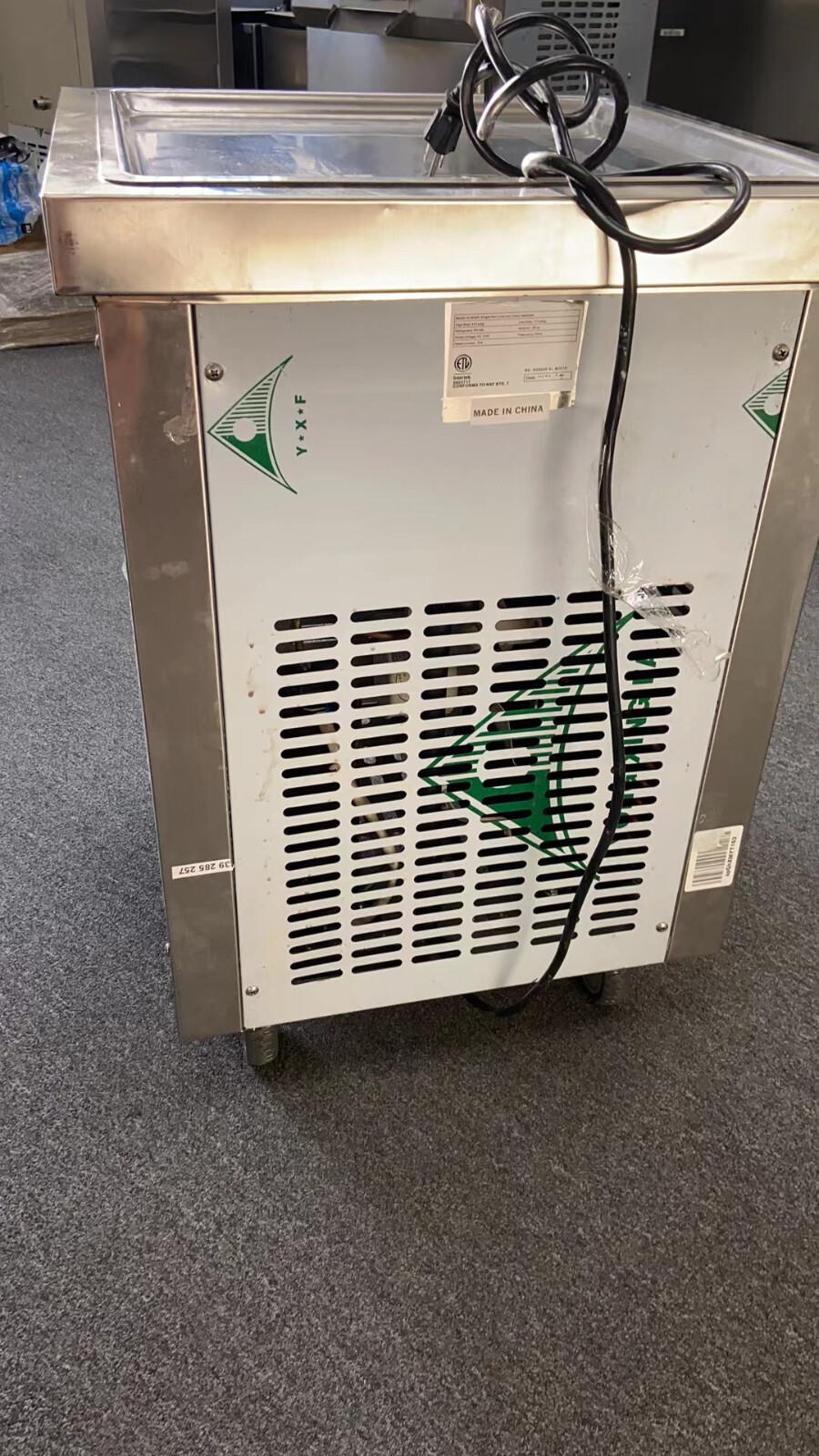 Kolice ETL Commercial 21"x21" square pan rolled ice cream machine,auto defrost