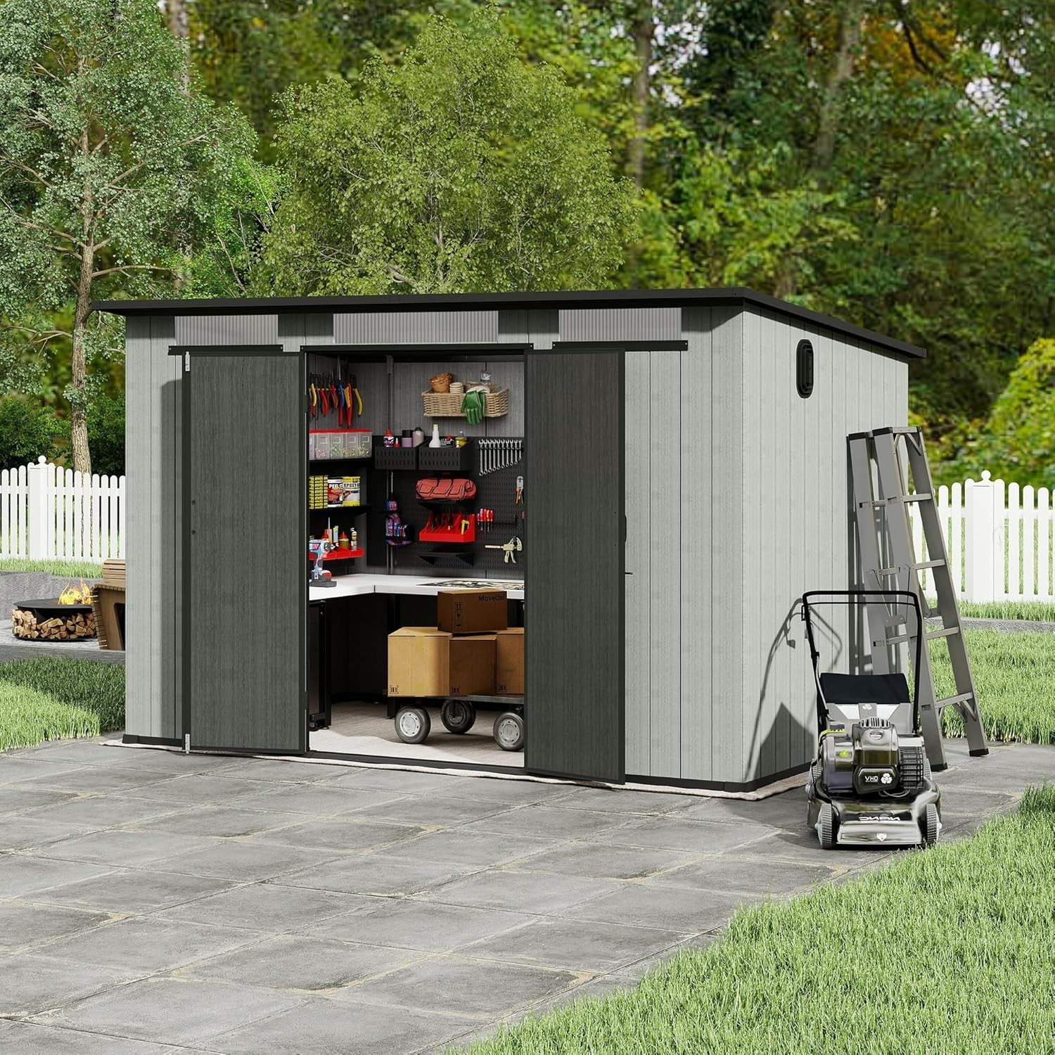 Domi 6 x 11 ft Resin Storage Shed Plastic Garden Shed