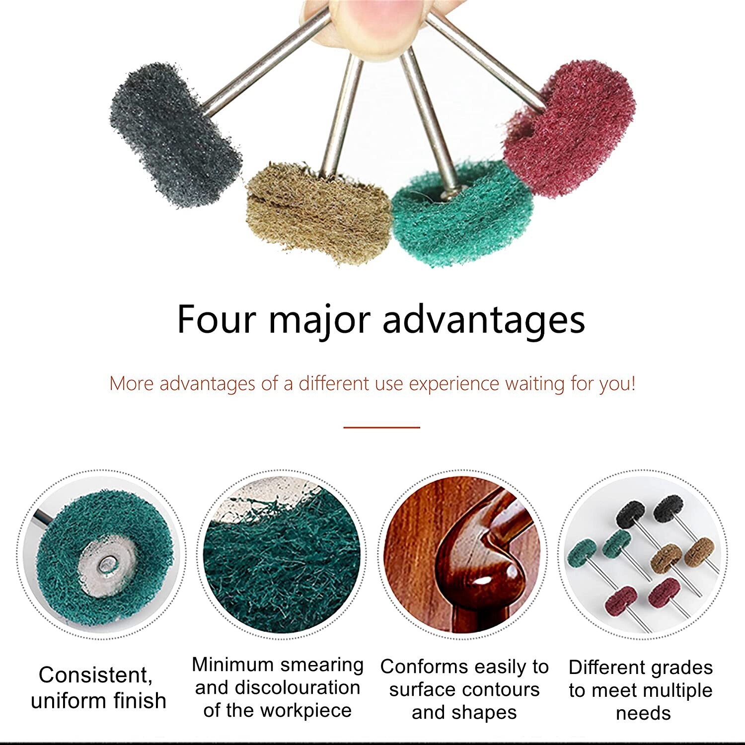 80x Abrasive Metal Polishing Buffing Wheel Burr Kit Set for Dremel Rotary Tool