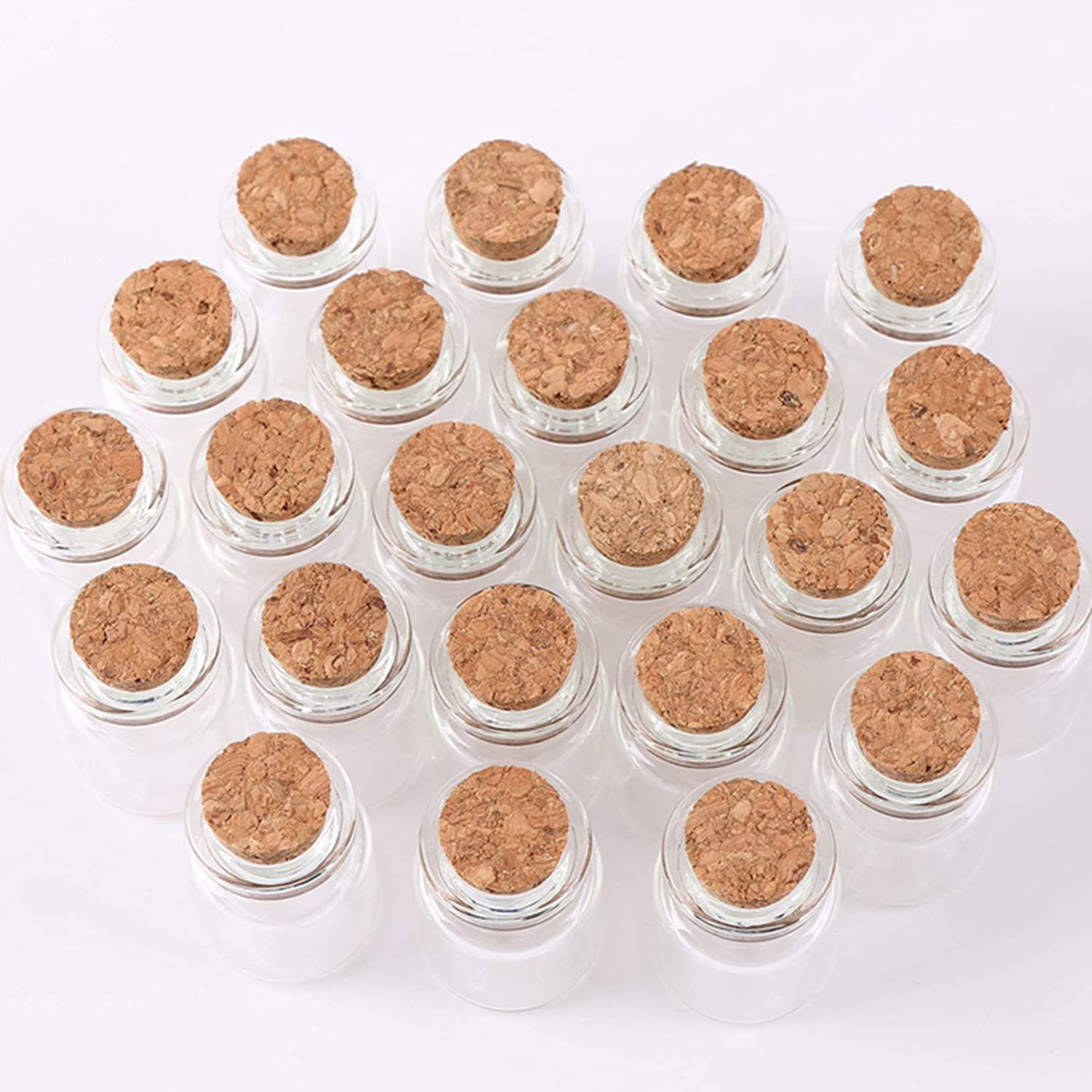 100 PCS Small Bottles 1ml 13x18mm Clear Cork Vials Glass Bottles Wishing Bottle