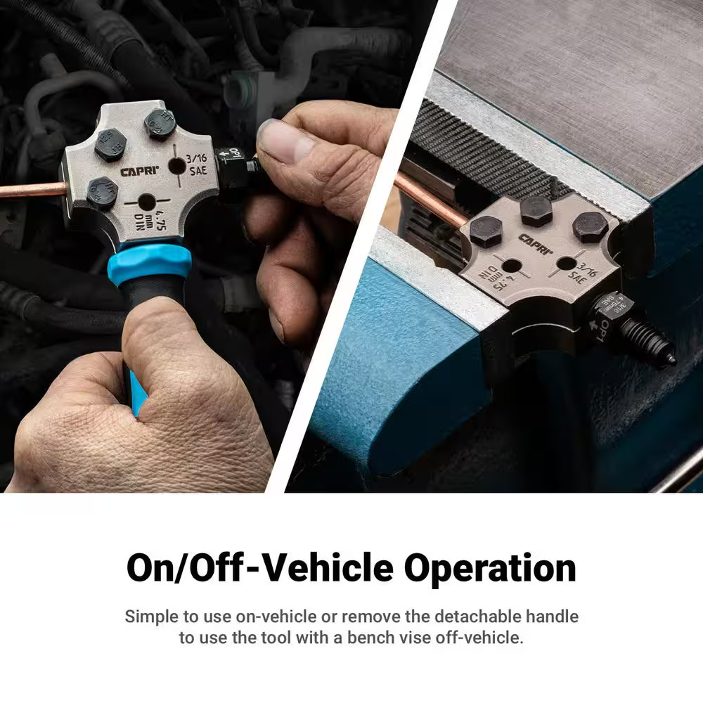 3/16 In. Dual Head Flaring Tool, 4.75 Mm ISO/DIN Bubble Flare and 3/16 In. SAE D