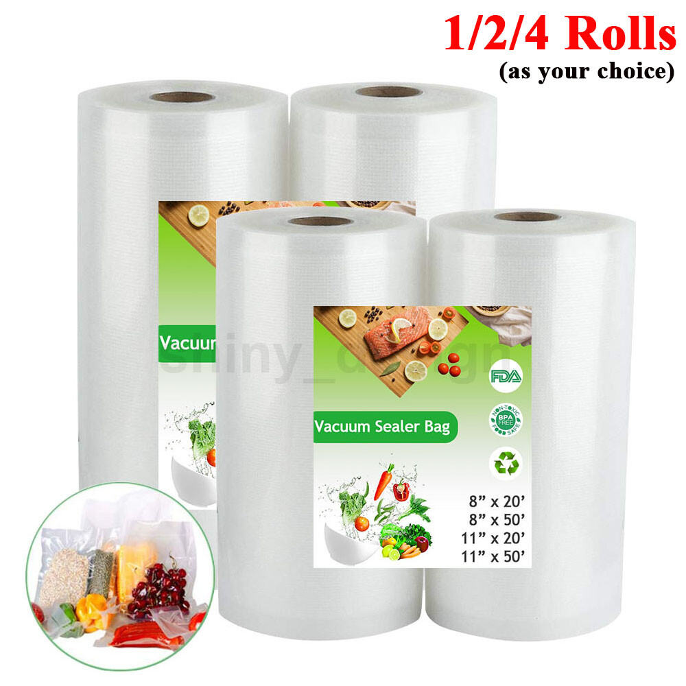 Giant Rolls 8"x50' 11"x50' 8x20 Vacuum Sealer Bags Food Saver Embossed Bag 4 Mil