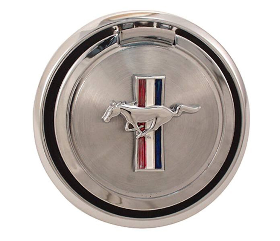 NEW! 1967 Ford Mustang Gas Cap Pop Open Style Chrome with Pony Emblem Free Ship
