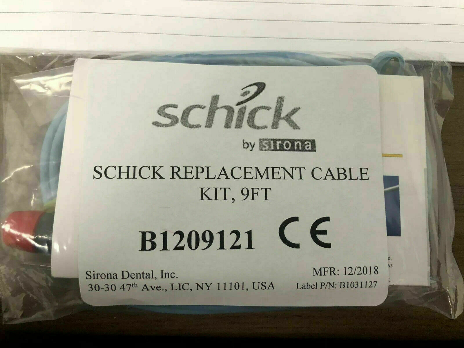 Schick by Sirona Replacement Cable Kit 9 Ft Fits Elite/33/select/ Fresh Stock