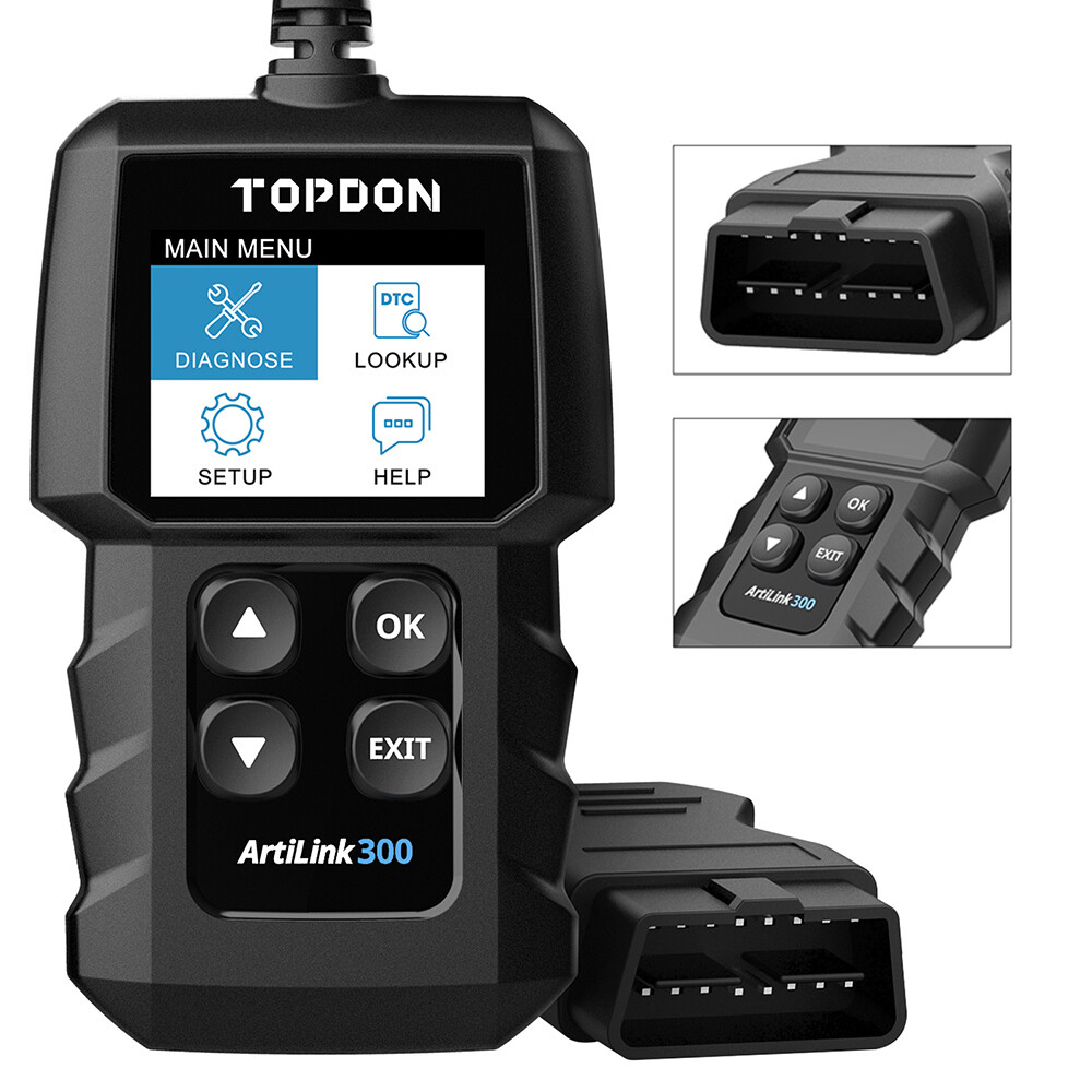 New TOPDON AL300 OBD2 Code Reader Scanner Car Smog Check Engine Fault Diagnostic