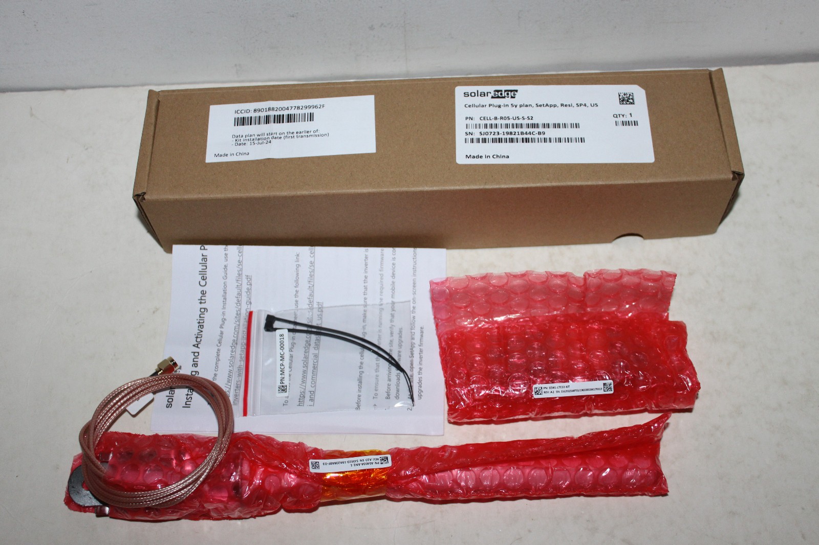 SolarEdge Cell-B-R05-US-S-S2 Cellular Plug-in 5y Plan