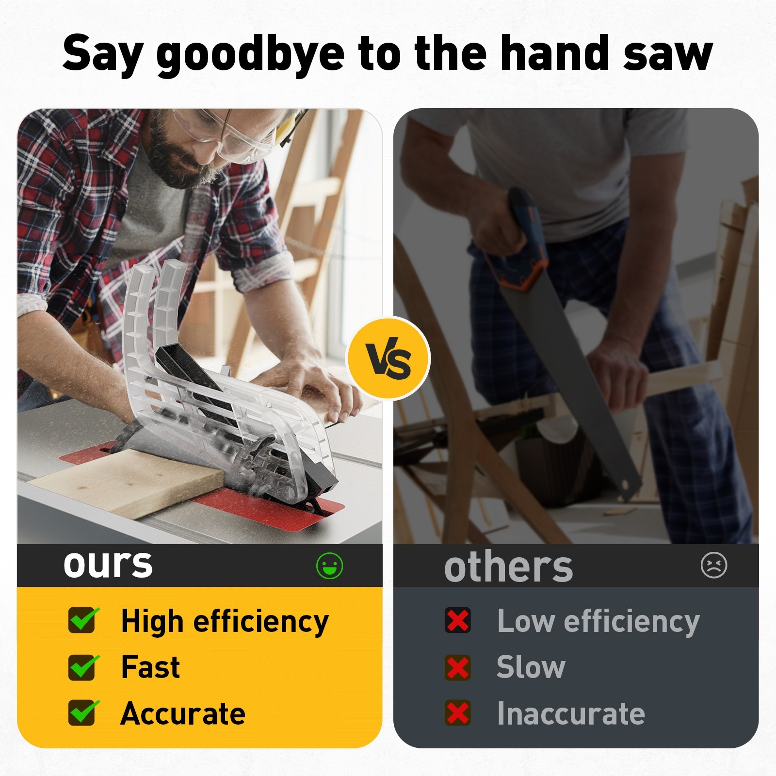 MarvTool 10 inch 15Amp Table Saw 45&90 Degree Cutting Range Lightweight Portable