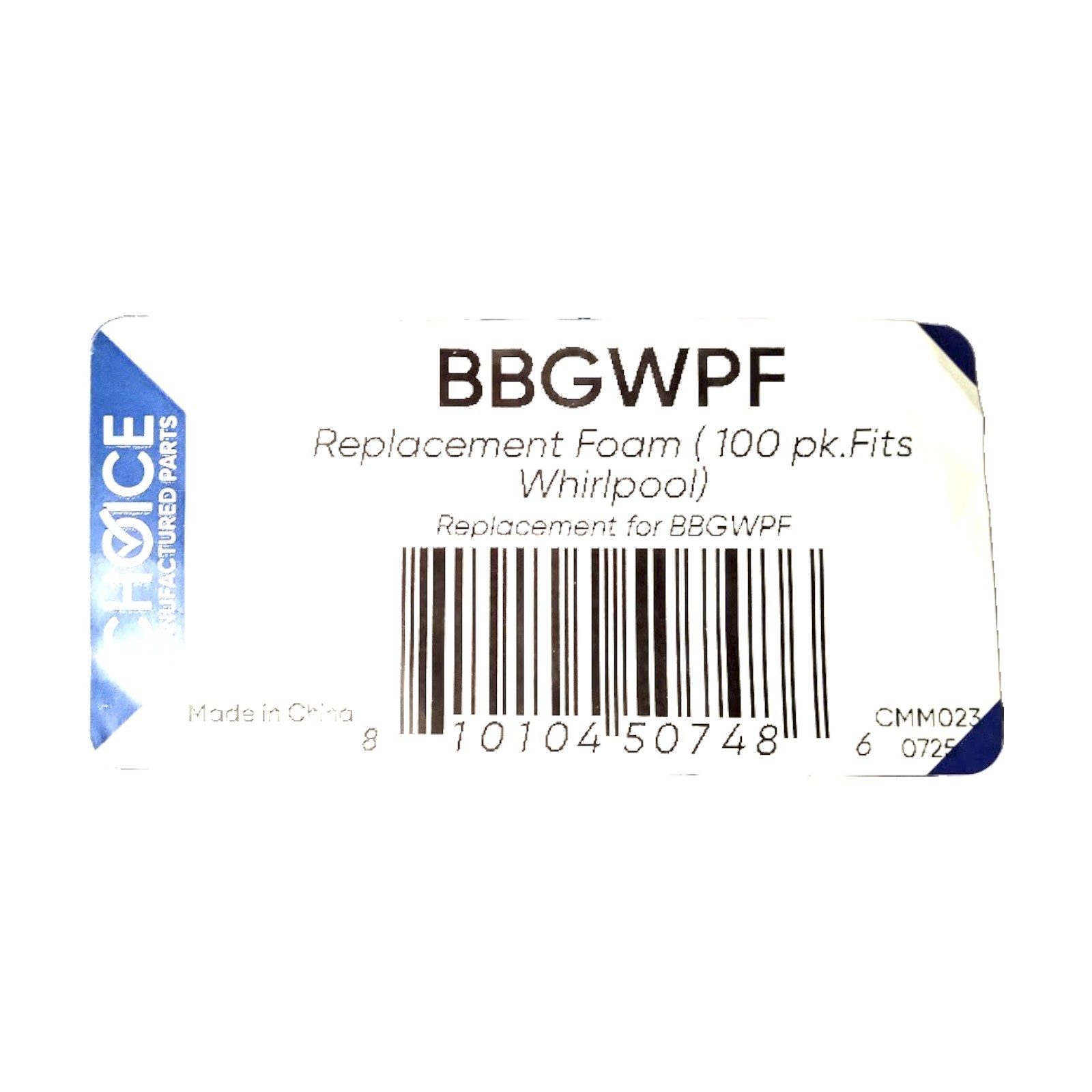 Bounce-B-Gone BBG Replacement Foam Inserts for Whirlpool Suspension Rods 100ct