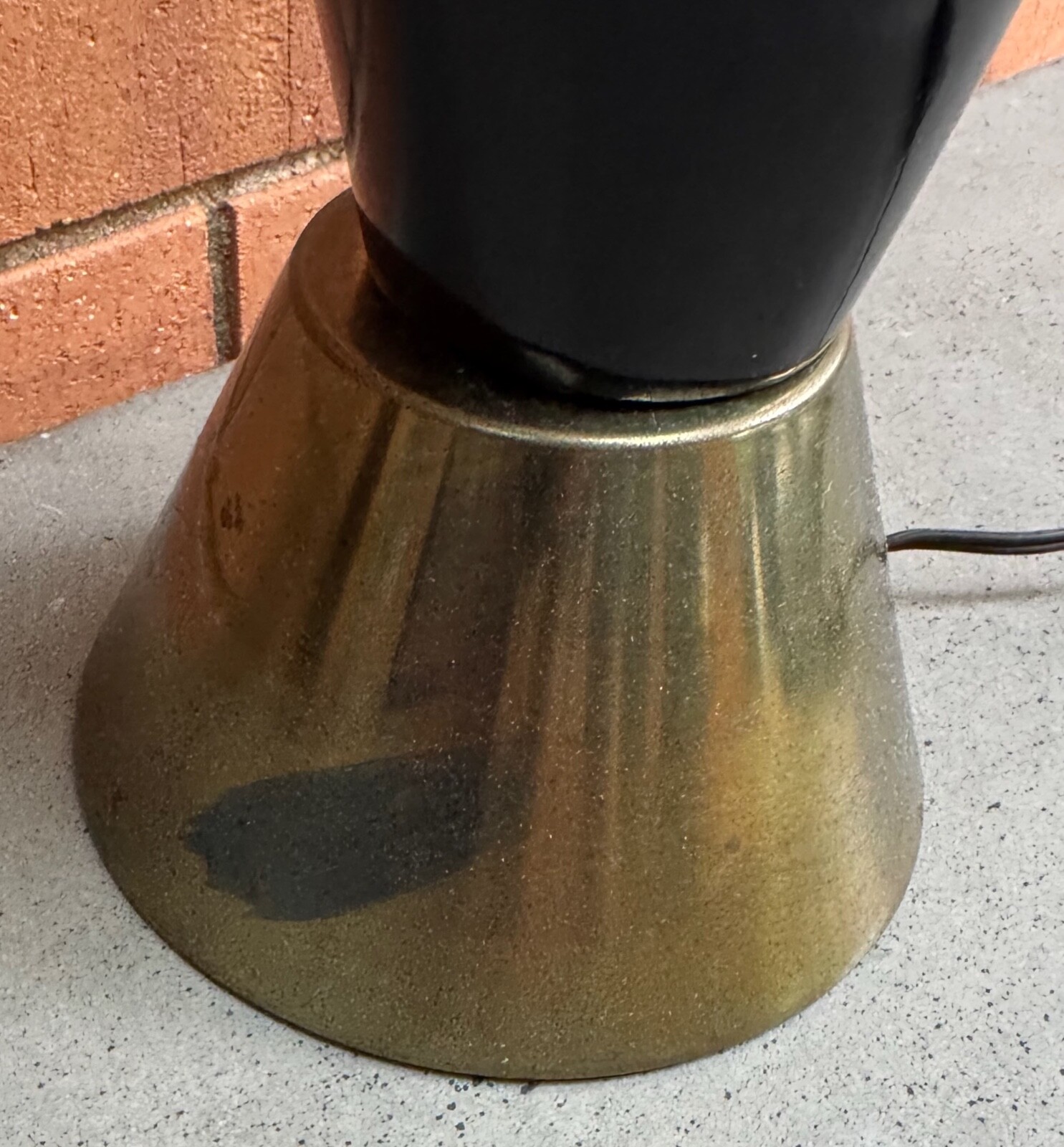 Vintage MCM Black Ceramic Boomerang Lamp Mid Century Modern Lighting Atomic 50s