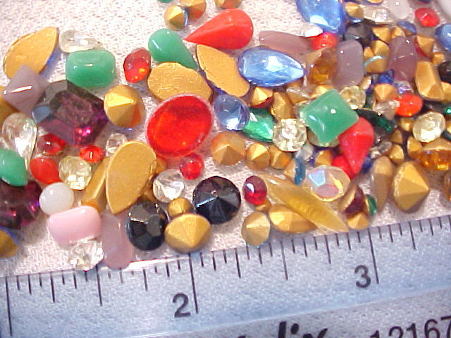 315 HUGE LOT VTG LOOSE GLASS RHINESTONES JEWELRY REPAIR UNUSED CRAFT FINDINGS M