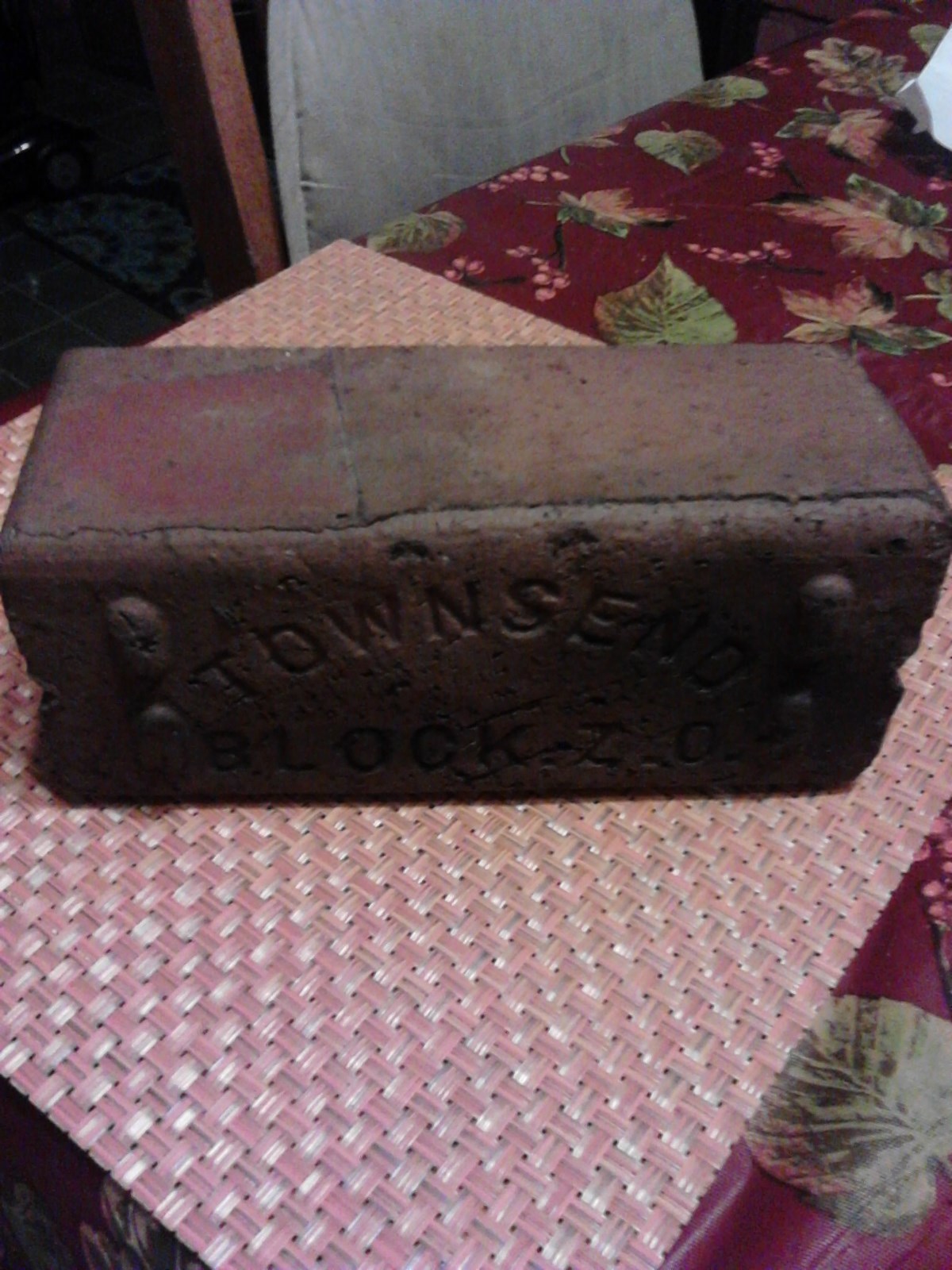 Antique Paving Paver Street Brick, Townsend Block ZO With 1906 Date Of Laydown.