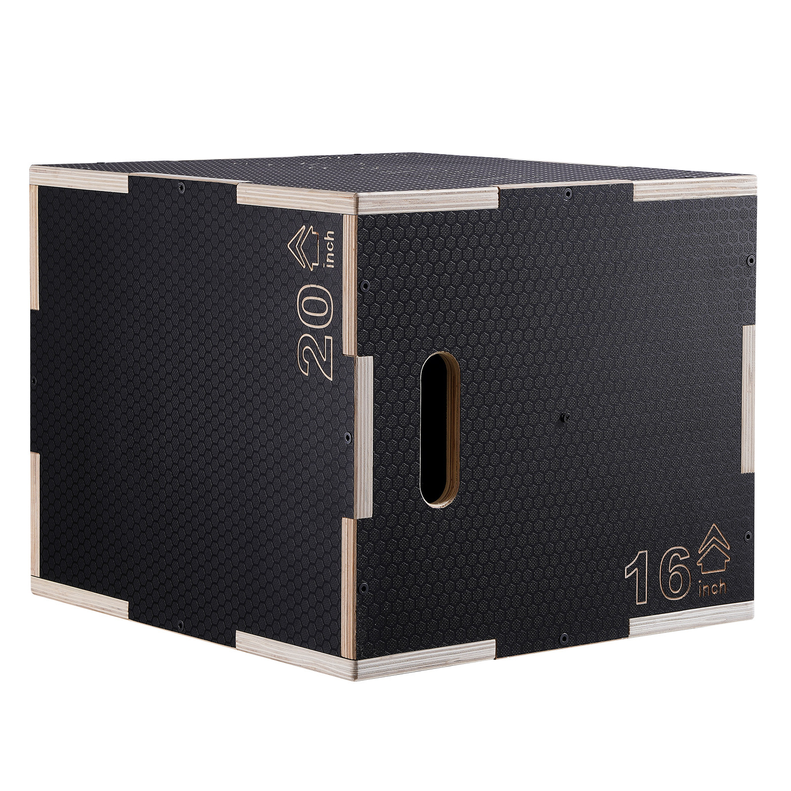 VEVOR 20/18/16 Inch 3 in 1 Plyometric Jump Box Fitness Exercise Plyo Box Wooden