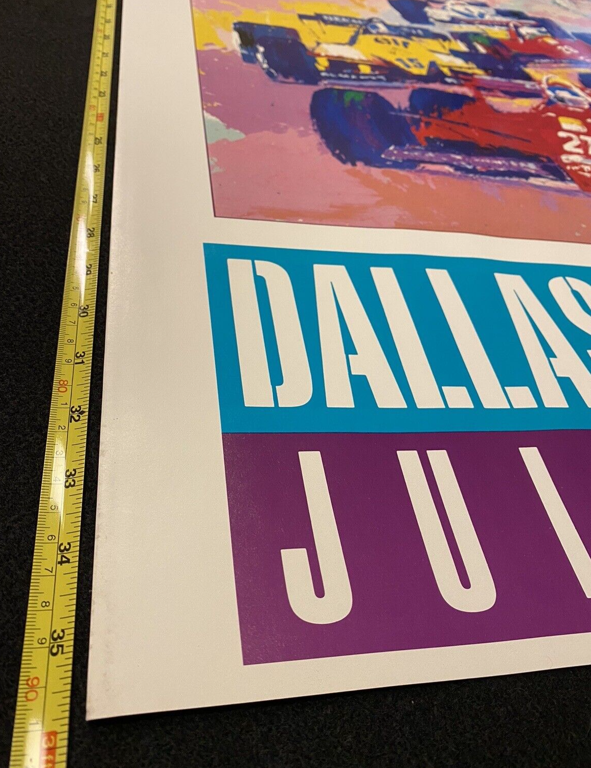 1984 LEROY NIEMAN DALLAS GRAND PRIX ORIGINAL ADVERTISING PRINT!RACE DECOR!GIFT:)
