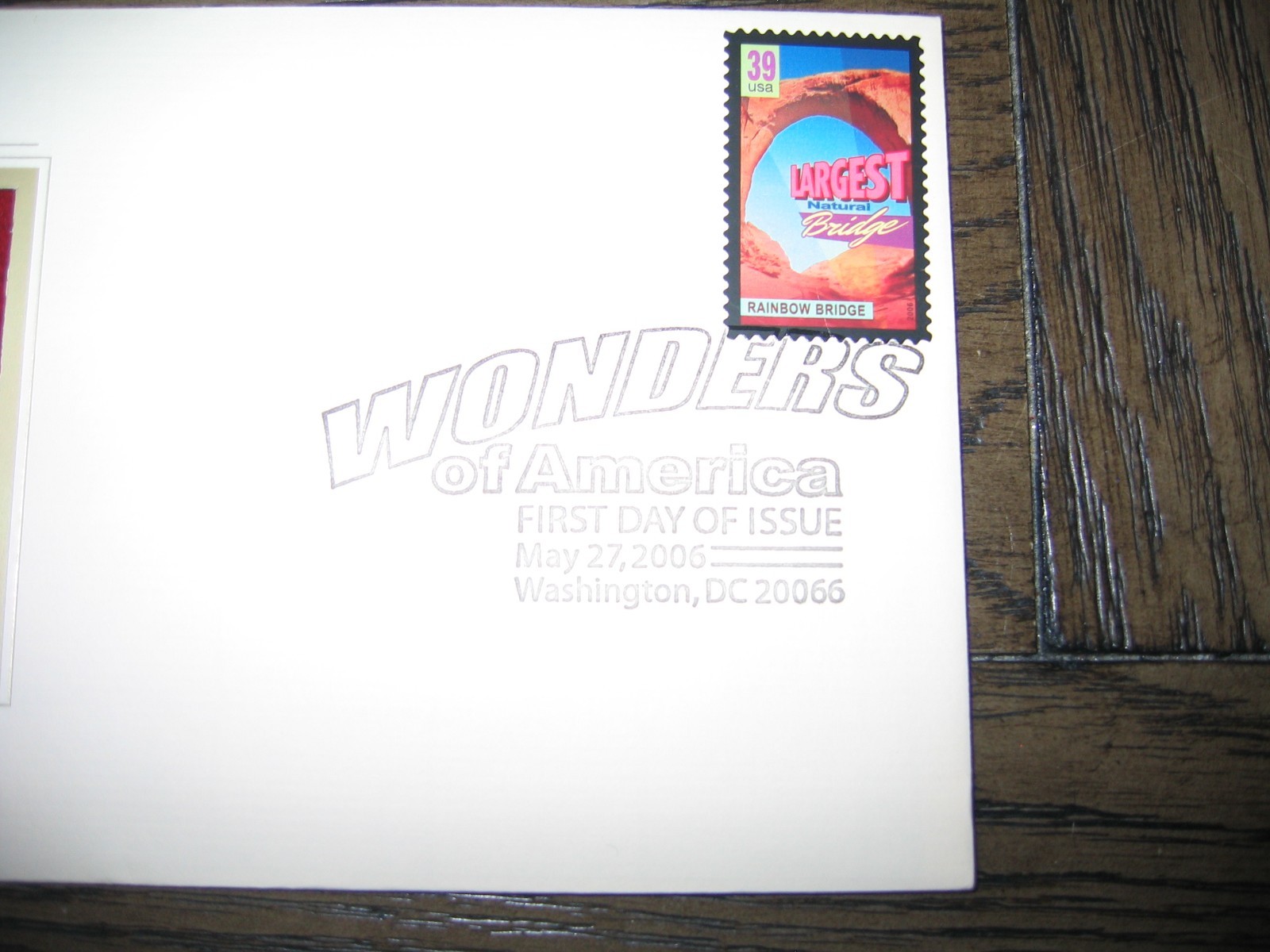 2006 Wonders of America Rainbow Bridge Largest Replica Golden Cover Stamp