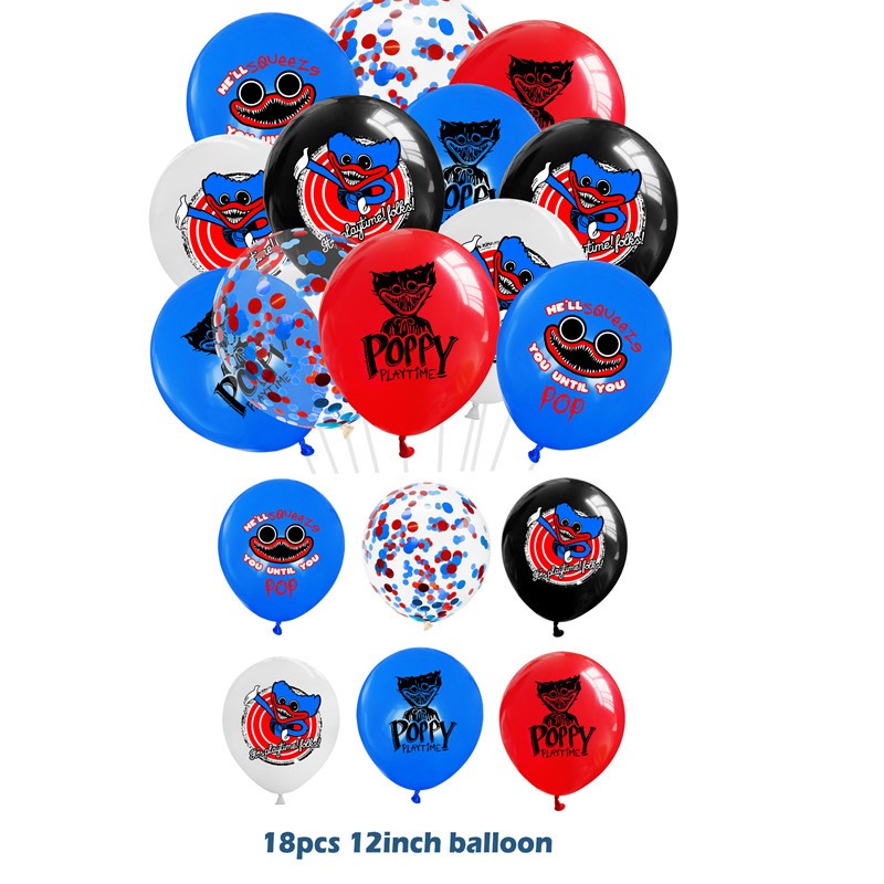 Poppy Playtime Huggy Wuggy Birthday Party Decorations Banner Balloon Cake Topper