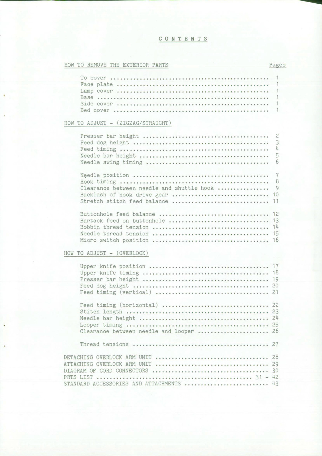 New Home Combi DX Service Manual: 48 Pages Coil Bound
