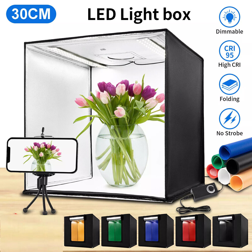 12"X12" LED Light Box Tent Portable Photo Studio Photography Shooting Background