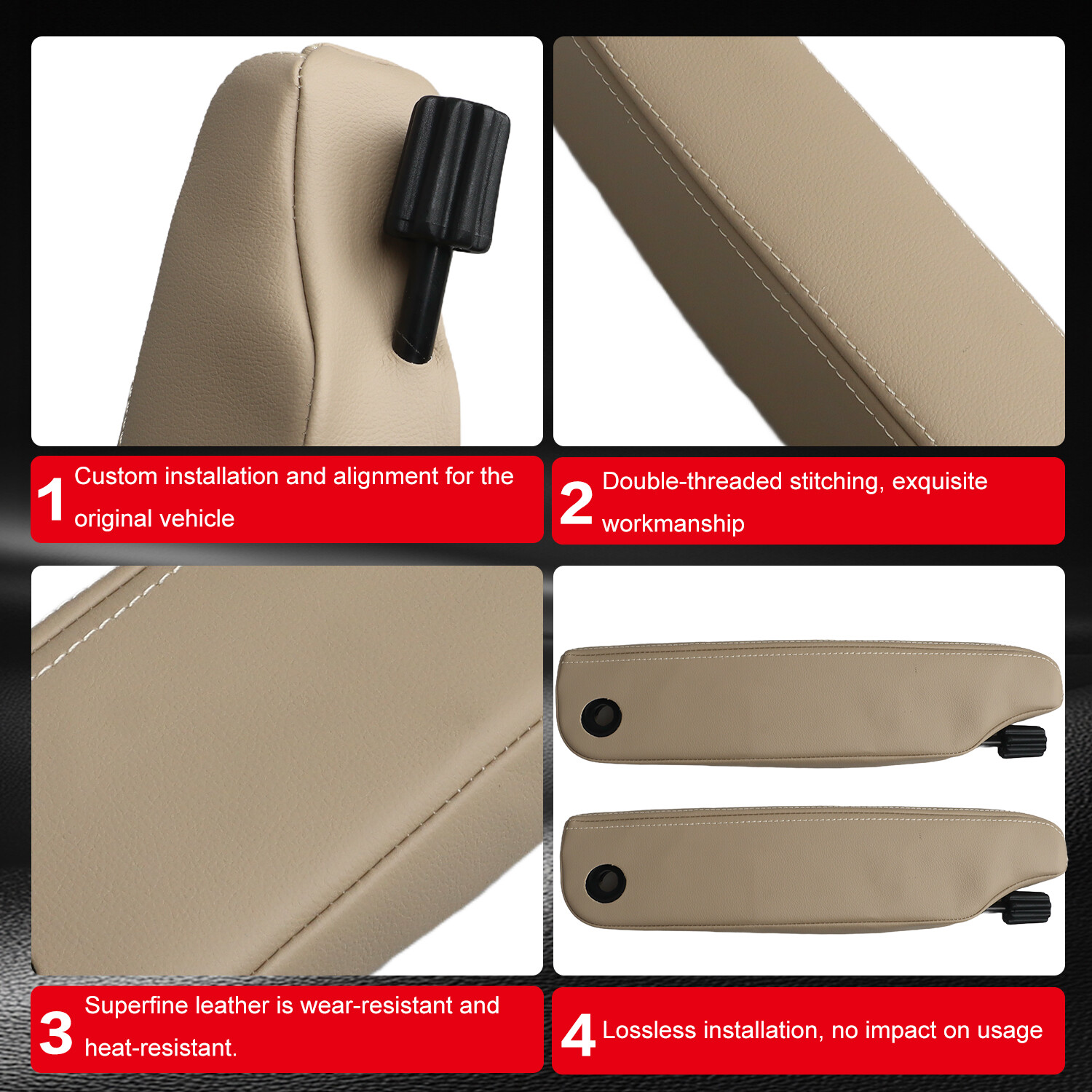 Front Seat Armrest Left Driver Side for Land Rover LR3 2005 LR4 2010-16 Beige