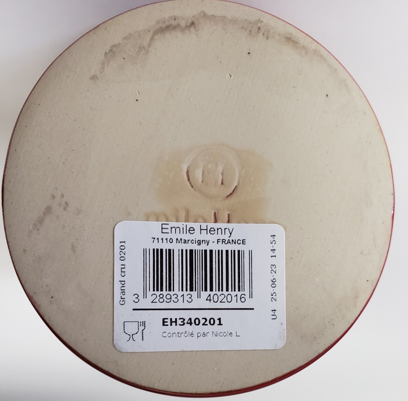 Emile Henry Burgundy/Red Salt Pig Pot Cellar Made in France