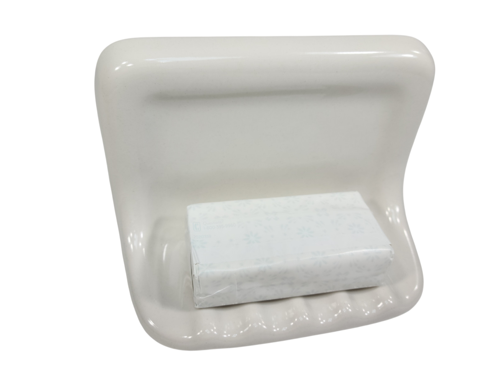 Vintage White Ceramic Soap Dish Shower Tray Holder Mid Century Modern Retro