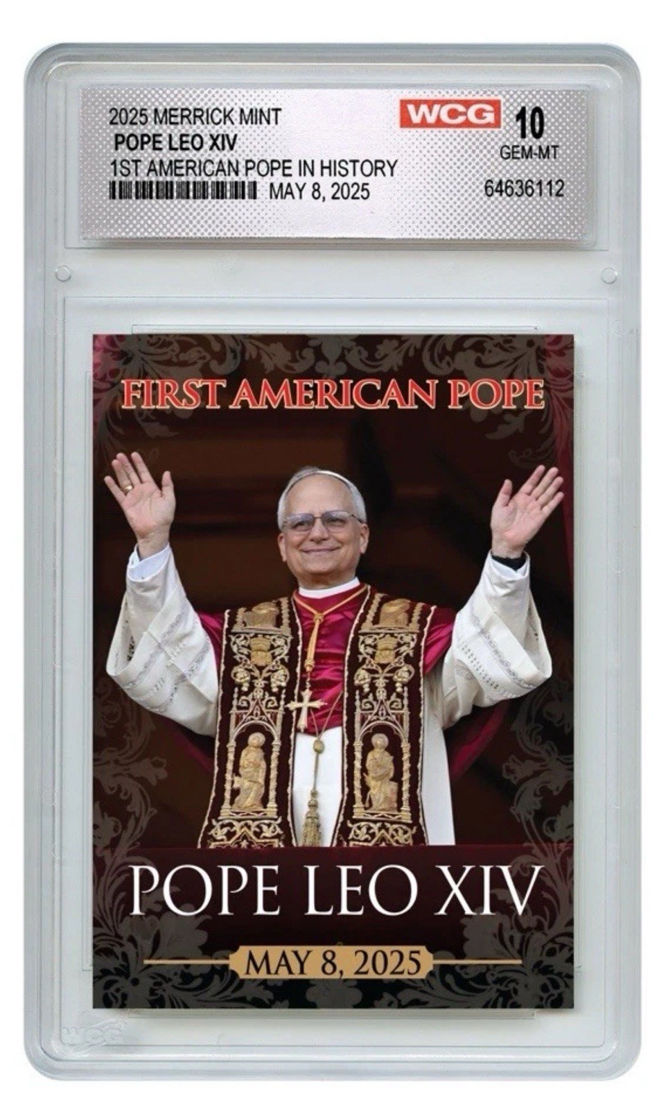 1st American Pope In History POPE LEO 2025 Official Trading Card Graded GEM 10