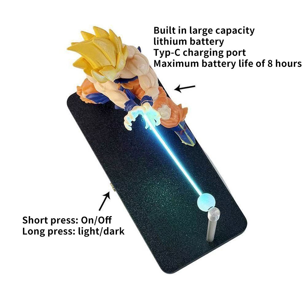 Dragon Ball Z Goku Kamehameha Magnetic Touchs Night Light - Levitating Desk Lamp