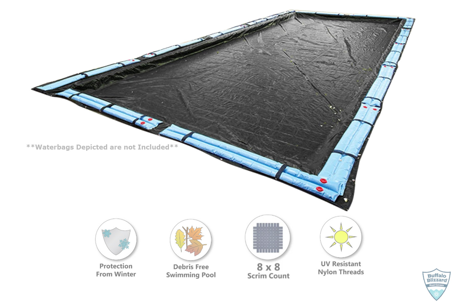Buffalo Blizzard Deluxe Rectangle Swimming Pool Winter Cover - (Choose Size)