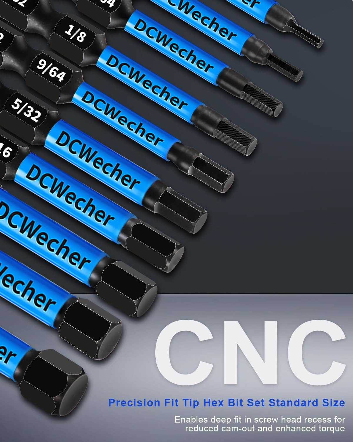 20-PCS Allen Key/Allen Wrench Drill Bit Set, Impact Hex Bits (Metric & SAE) 2 In