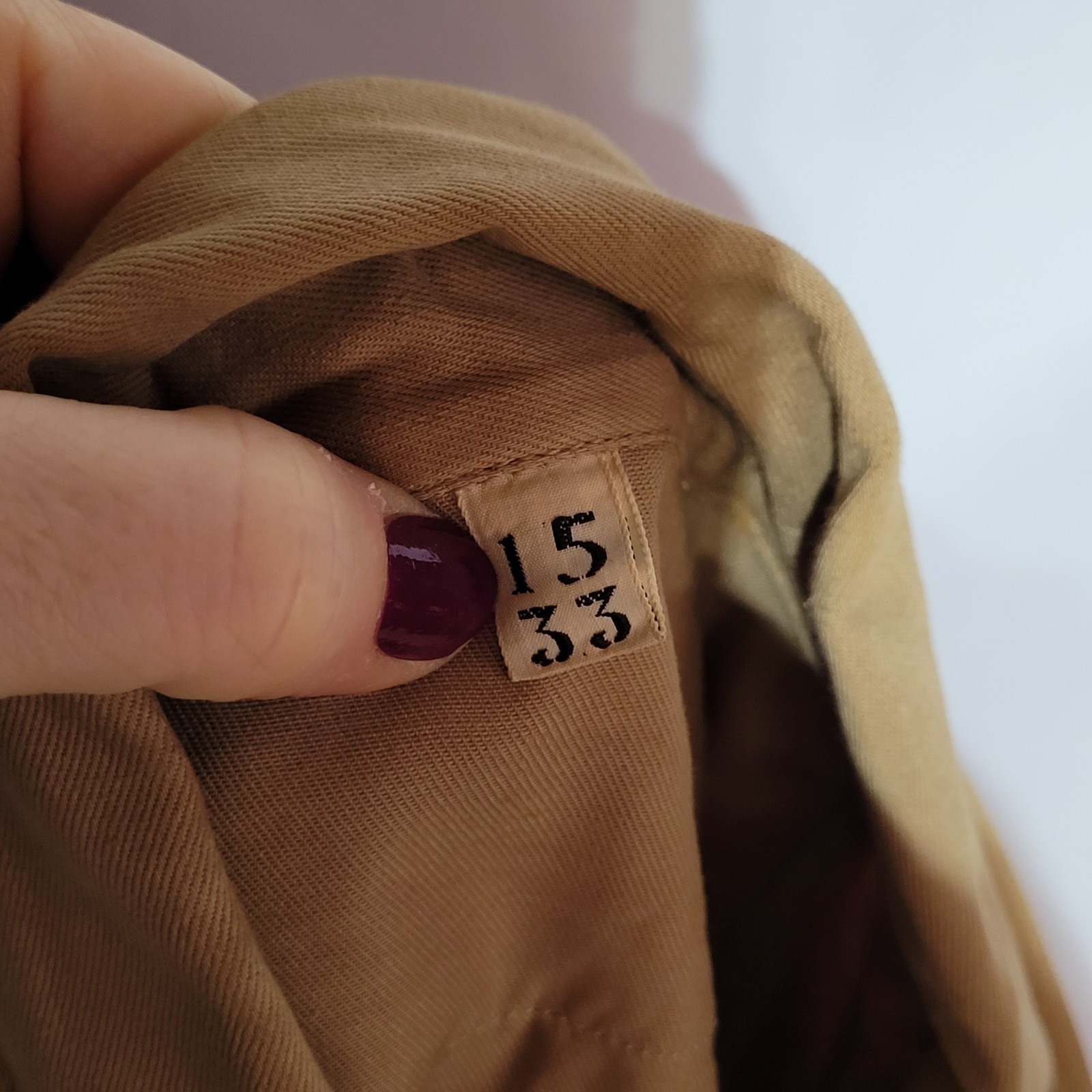 WWII US Army Uniform Shirt 15/33 LS w/ 1st Infantry & Ozark Division