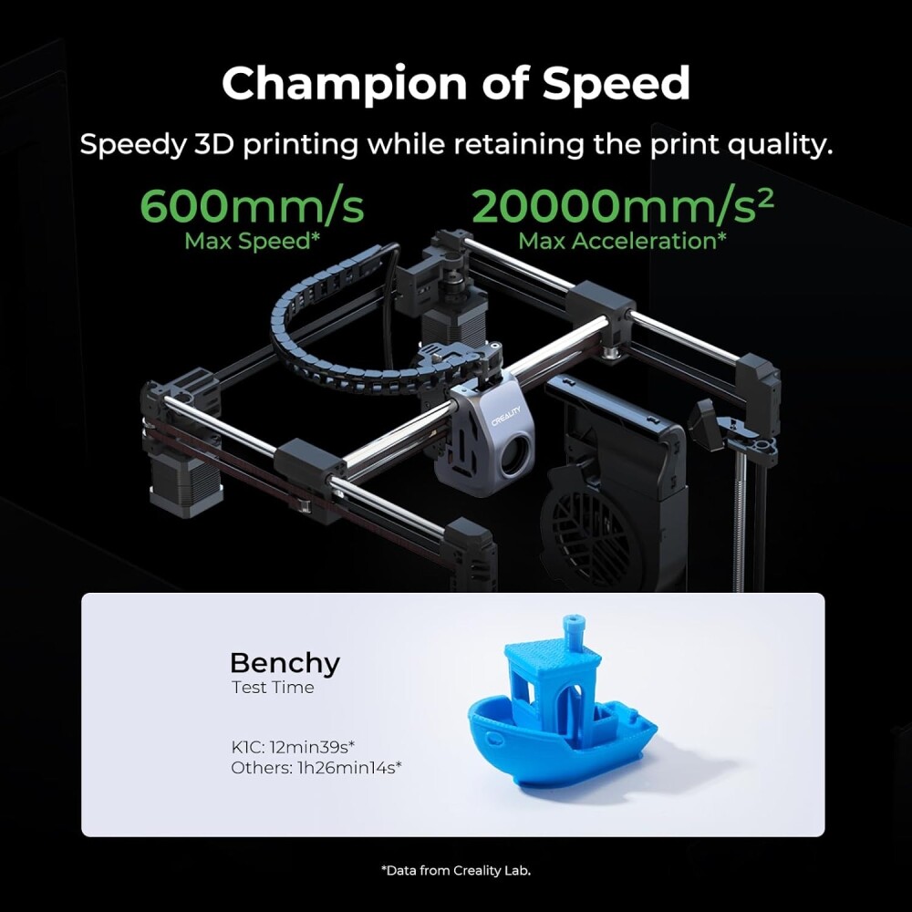 Creality K1C 3D Printer 600mm/s Max Printing Speed Auto Leveling