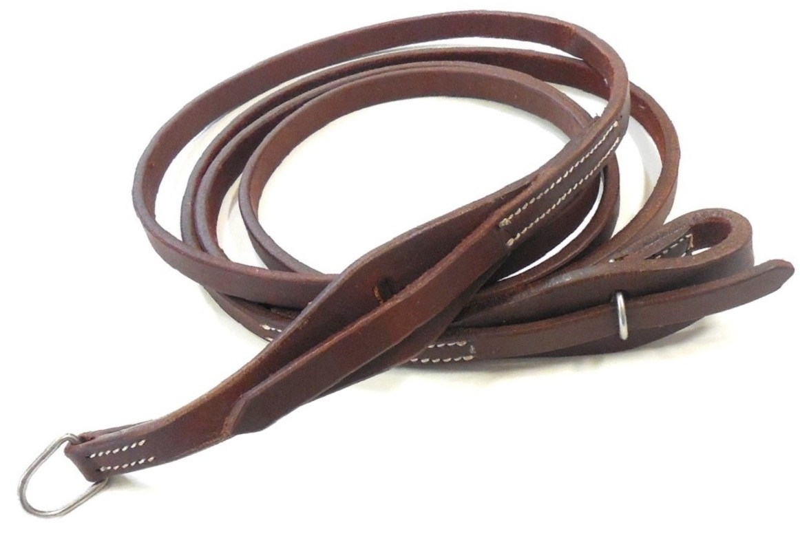 Quick Connect Oiled Roping Rein 1/2" x 8' Super Soft Harness Leather Eddy's Tack
