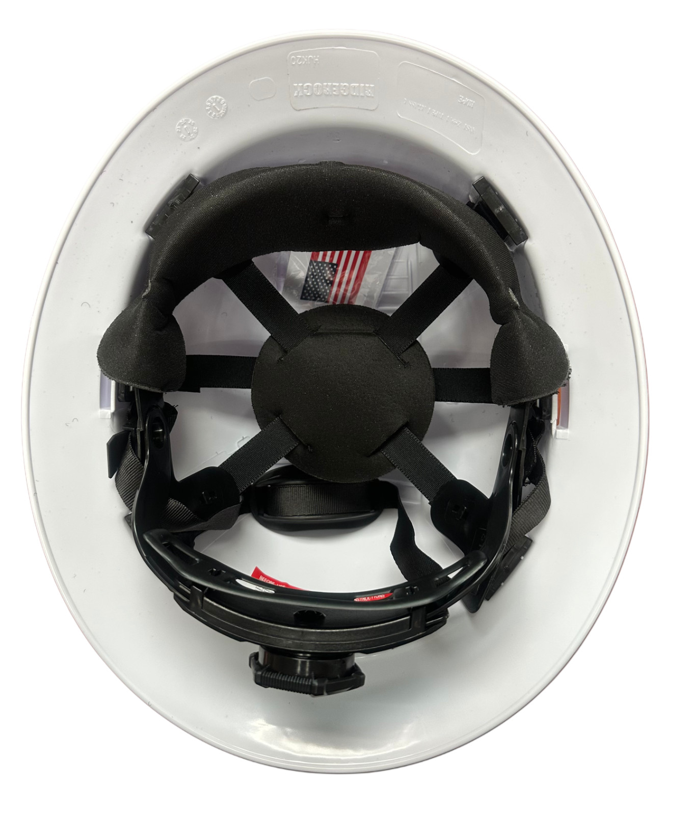 6 Points White Full Brim Hard Hat with with Fas-trac Suspension