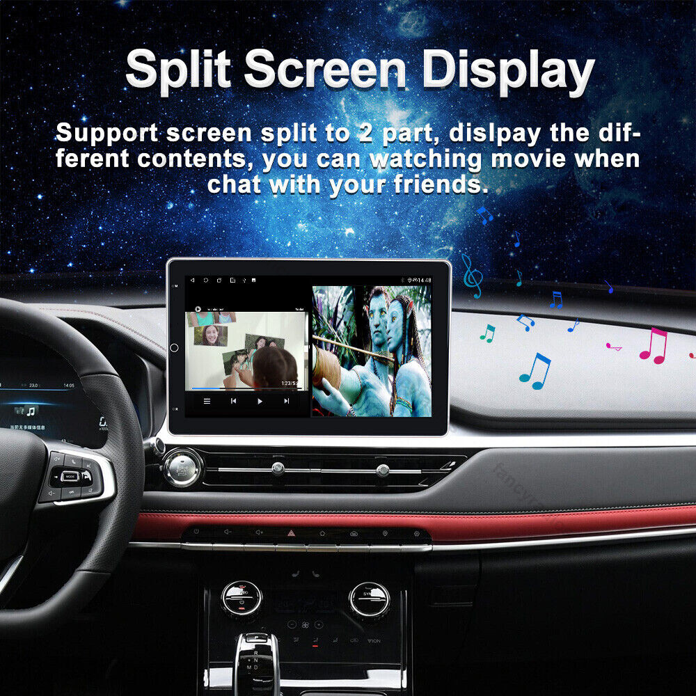 Double 2Din Rotatable 10.1'' Apple Carplay Android 13 Car Stereo Radio GPS Wifi