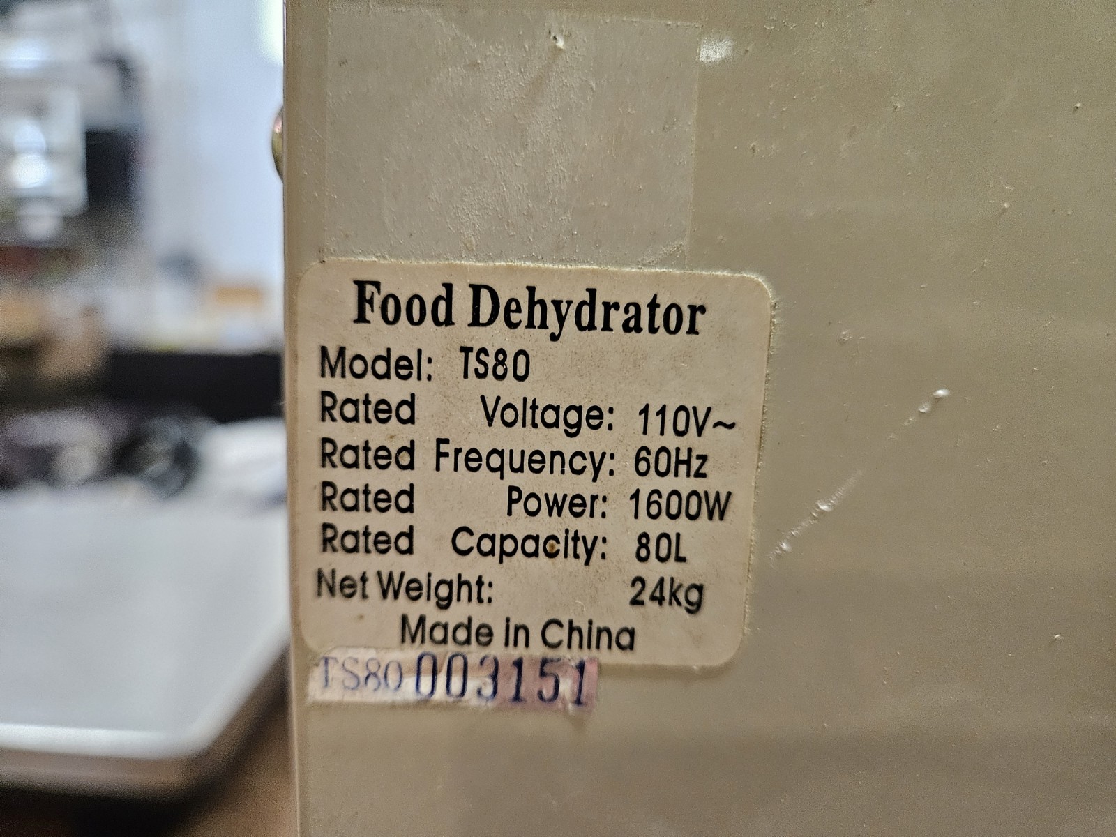 Cabela’s TS80 - 80 Liter Commercial Grade Food Dehydrator