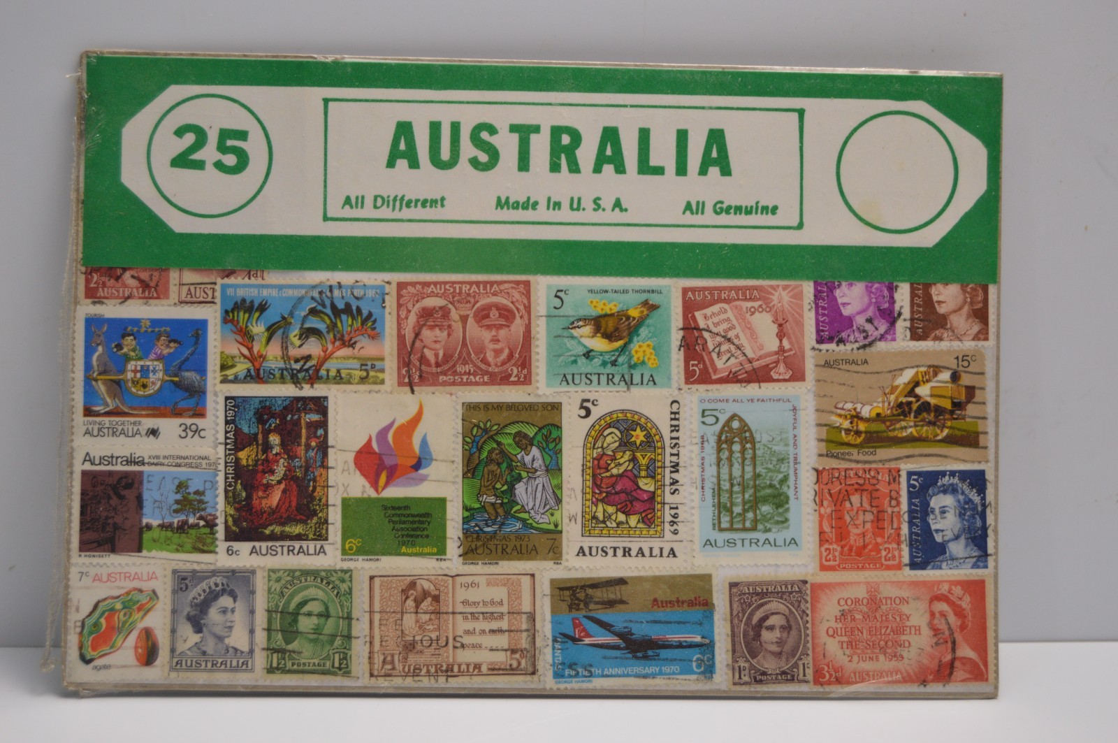 Vintage Australia Used Stamp Collection Wrapped Collectible World Pictures