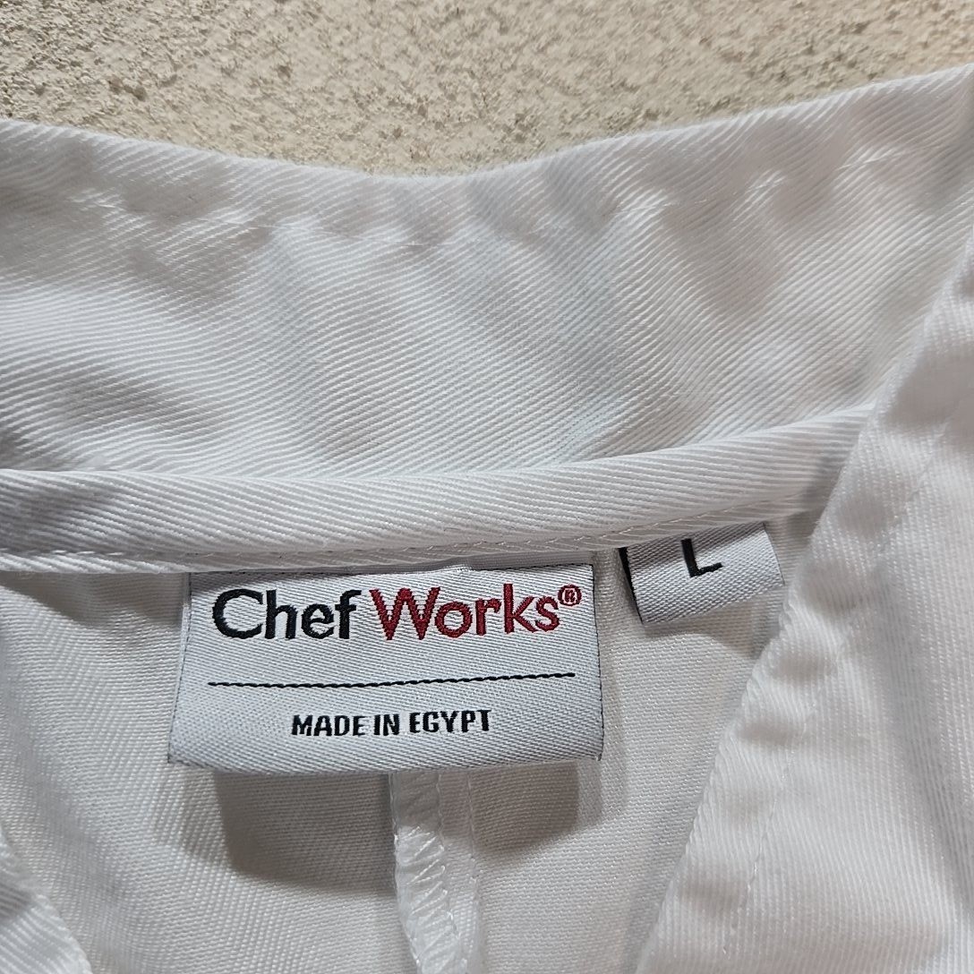 Chef Works White Double Breasted Chef Coat Mens L University of Michigan Sodexo