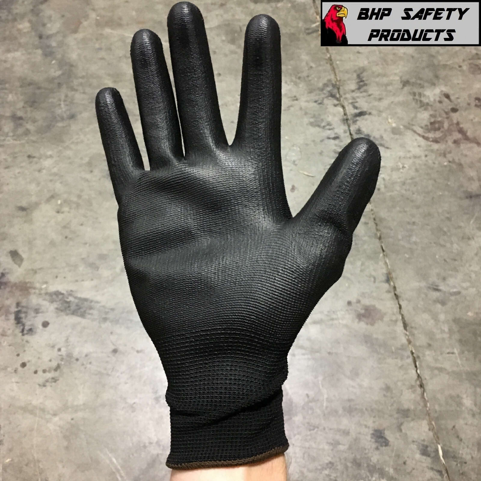 P-Grip Ultra-Thin Black Work Gloves Polyurethane Palm Coated Nylon Shell 24 Pair