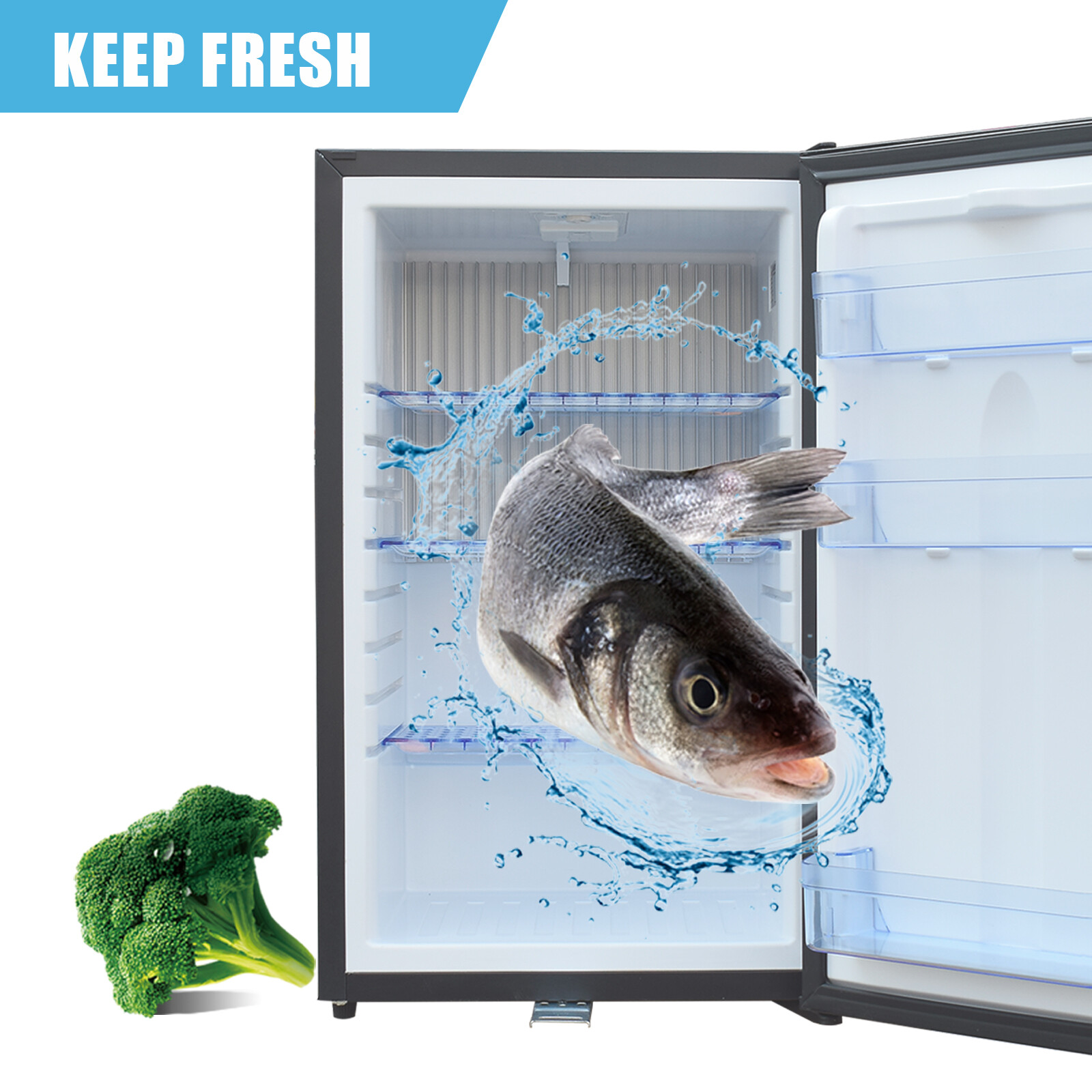 1.1-1.7cuft Mini Refrigerator Truck RV Cooler Compact Camping 12V Fridge AC DC