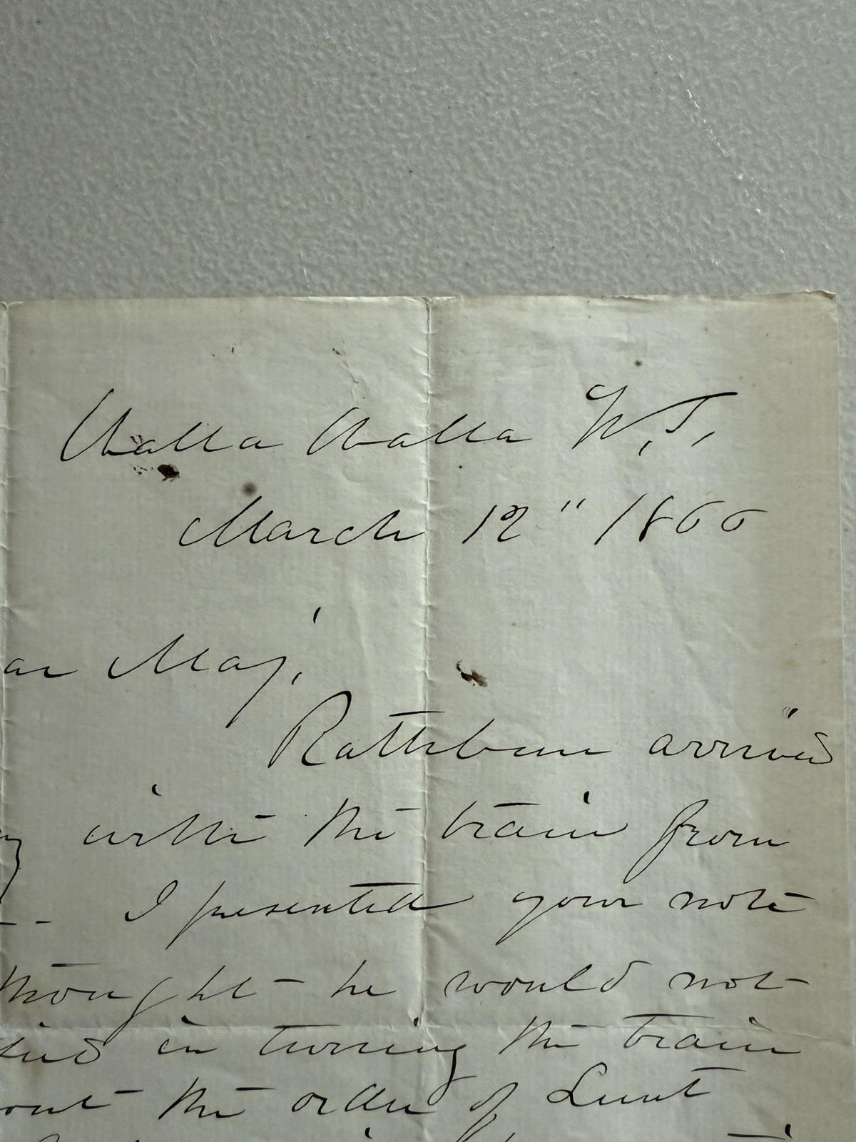 1866 Military Letter Walla Walla Wallula Washington Territory Letter