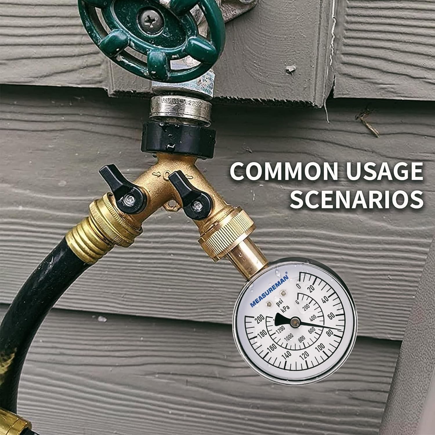 Water Pressure Gauge, 0-200 PSI Water Pressure Tester with 2-1/2 Inch Dial & ...