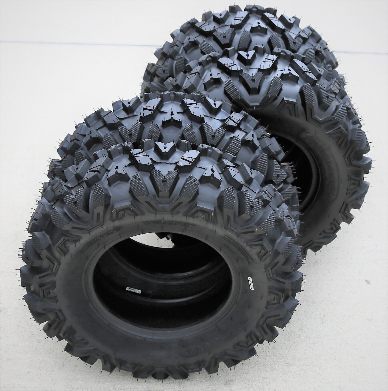 Set of 4 Forerunner Knight ATV UTV Mud Tires 2x 25x10-12 2x 25x8-12 6 Ply