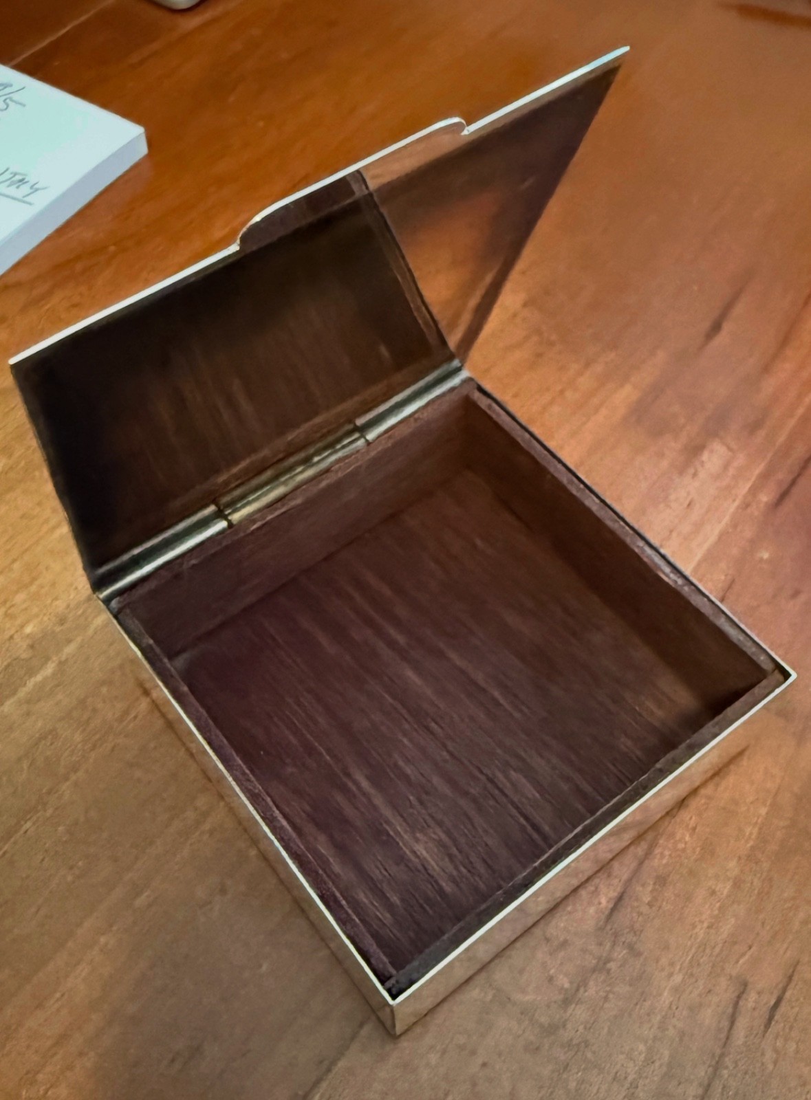 Vintage Sterling Silver Mid Century Modern Jewelry or Small Box , ASW=4.82 Oz