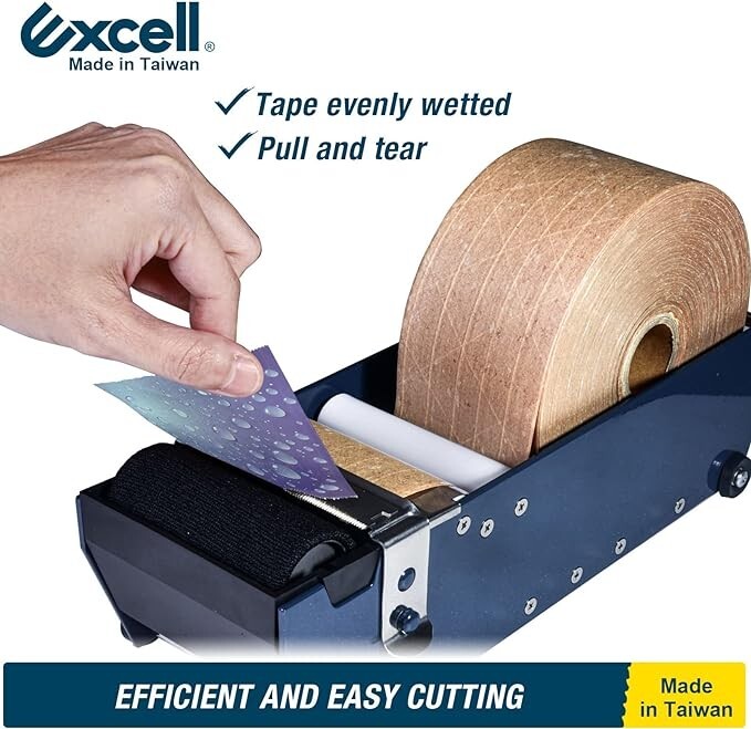 Excell Water Activated Gummed Kraft Paper Tape Dispenser for Shipping