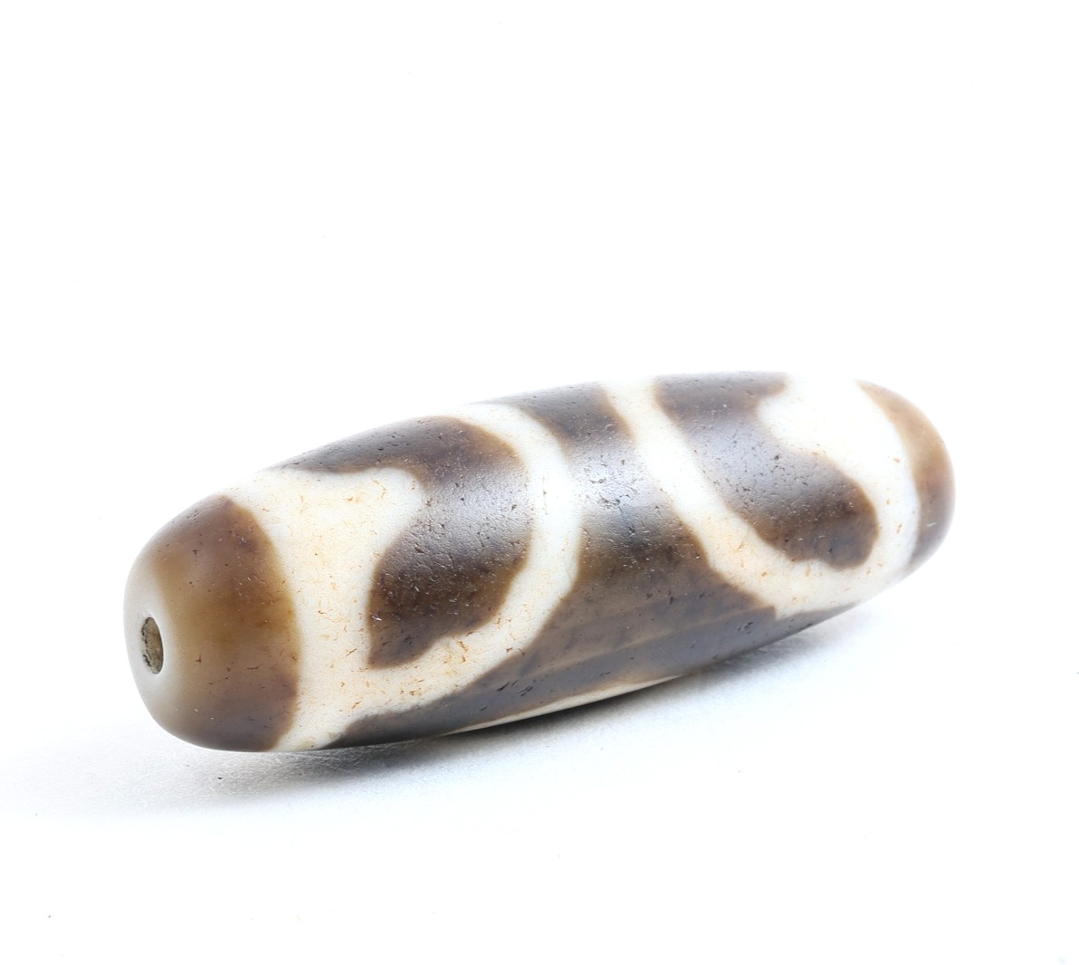 Tibetan Double Tiger-Tooth Eye-in-Eye Dzi Bead Agate Taiwan Handmade Amulet