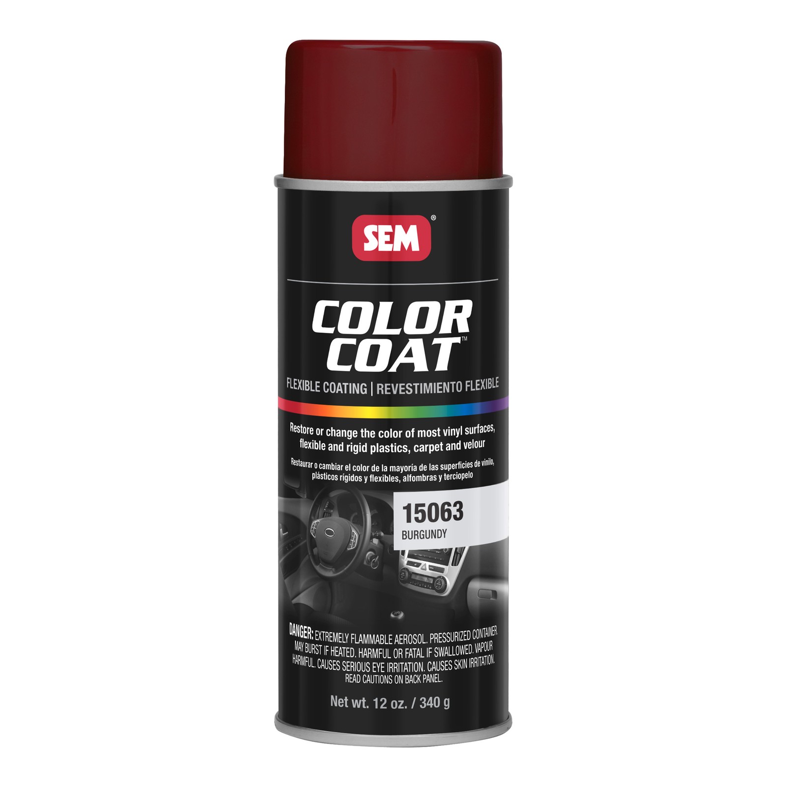 SEM 15063 Color Coat Burgundy Spray Paint Aerosol Can 12 oz.