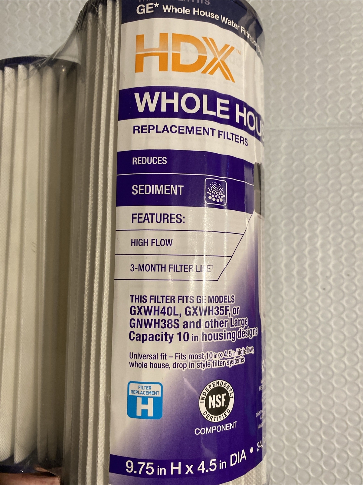 HDX 1010 173 917 2-Pack Filter (H) For GE GXWH40L GXWH35F GNWH38S