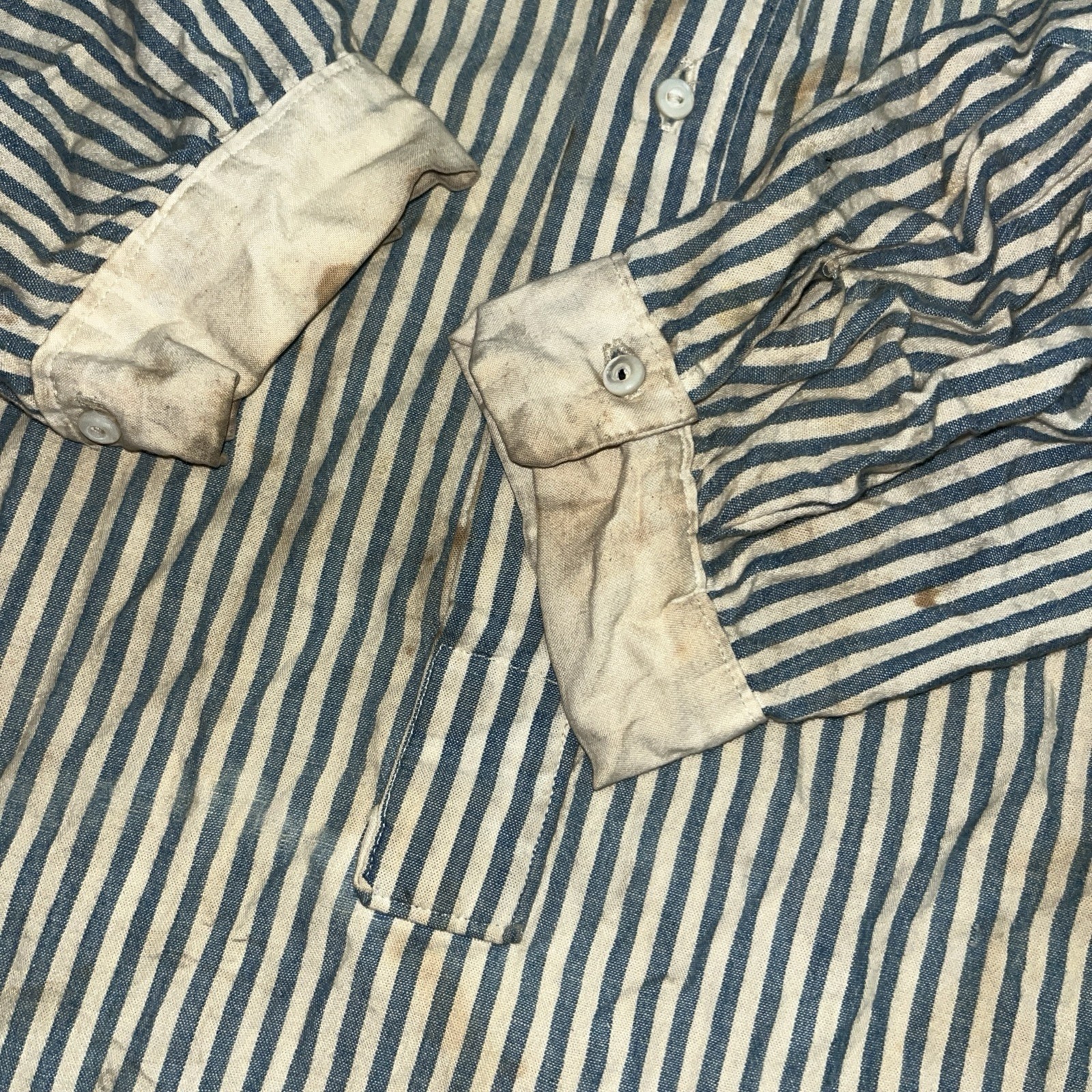 Vintage Repro Civil War Uniform Union Wool Trousers Sky Blue & Striped Shirt