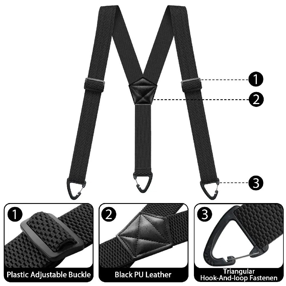 Suspenders for Men Heavy Duty, Y Shape Back Hidden Suspender 1.5" Under Clothing